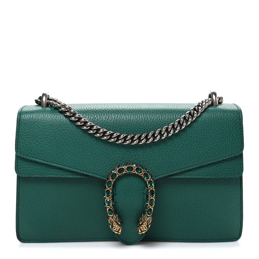 Dollar Calfskin Crystal Small Dionysus Shoulder Bag Emerald