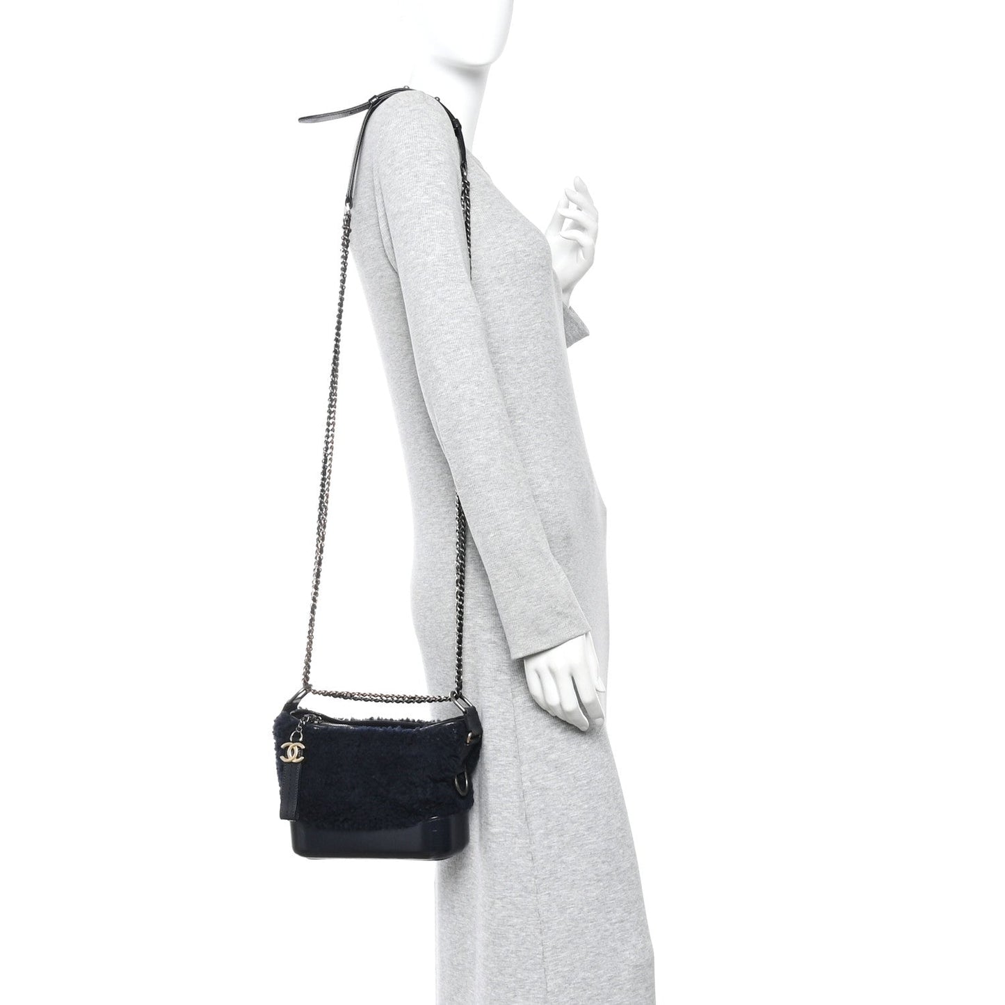 Shearling Small Gabrielle Hobo Navy