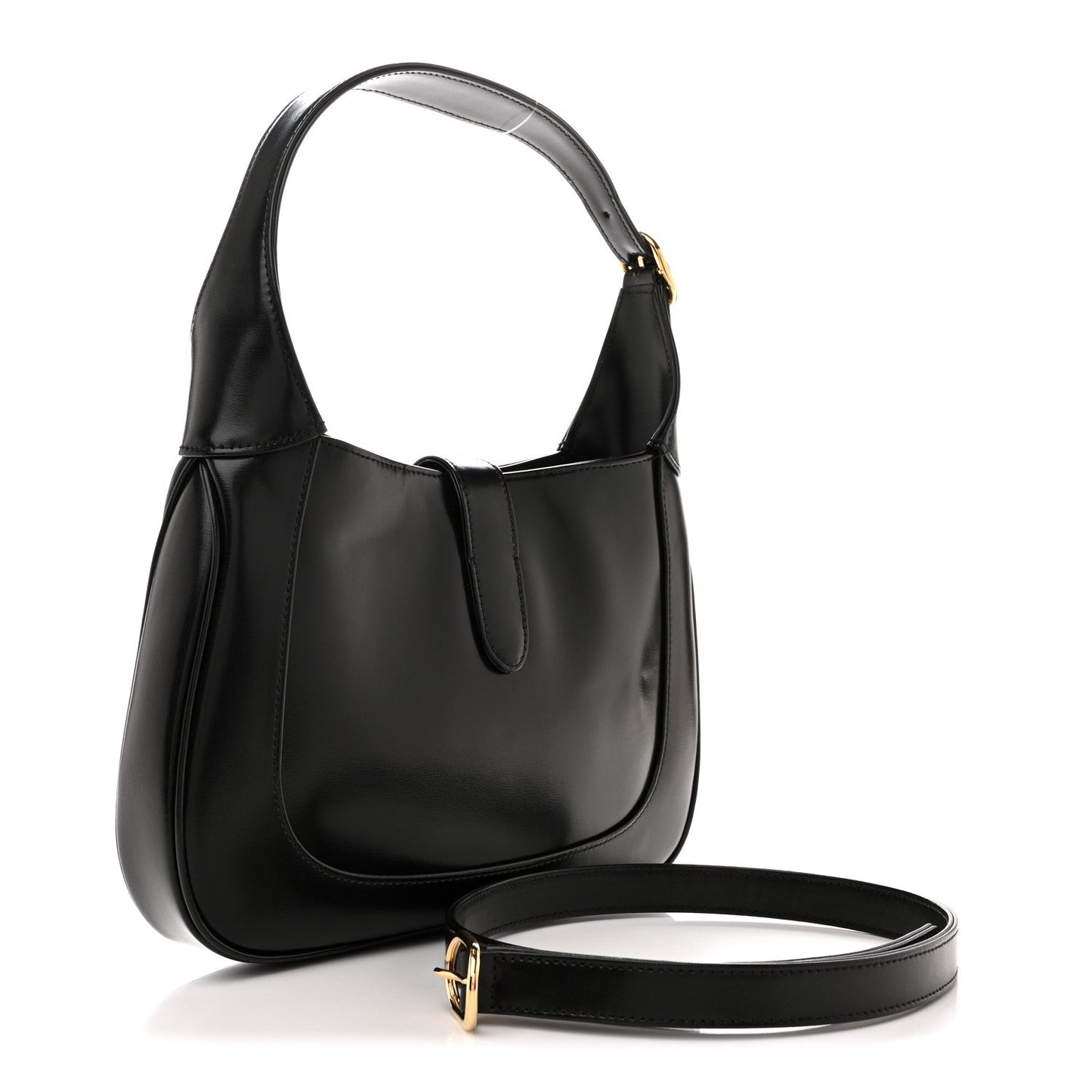 Boarded Dyana Lux Calfskin Small Jackie 1961 Hobo Black