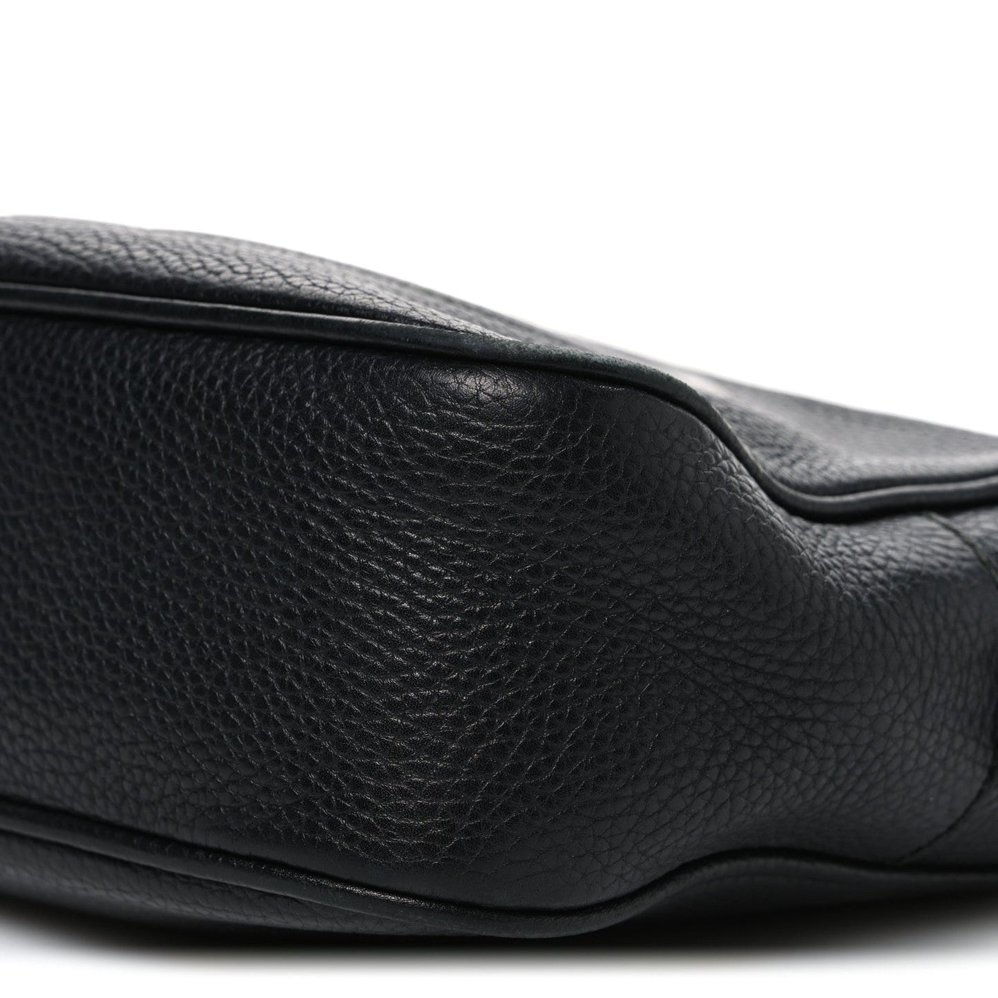 Pebbled Calfskin Small Soho Disco Bag Black