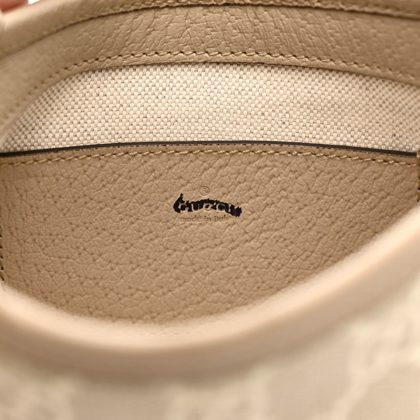 GG Supreme Monogram Textured Dollar Calfskin Mini Jackie 1961 Hobo Beige Mystic White Oatmeal