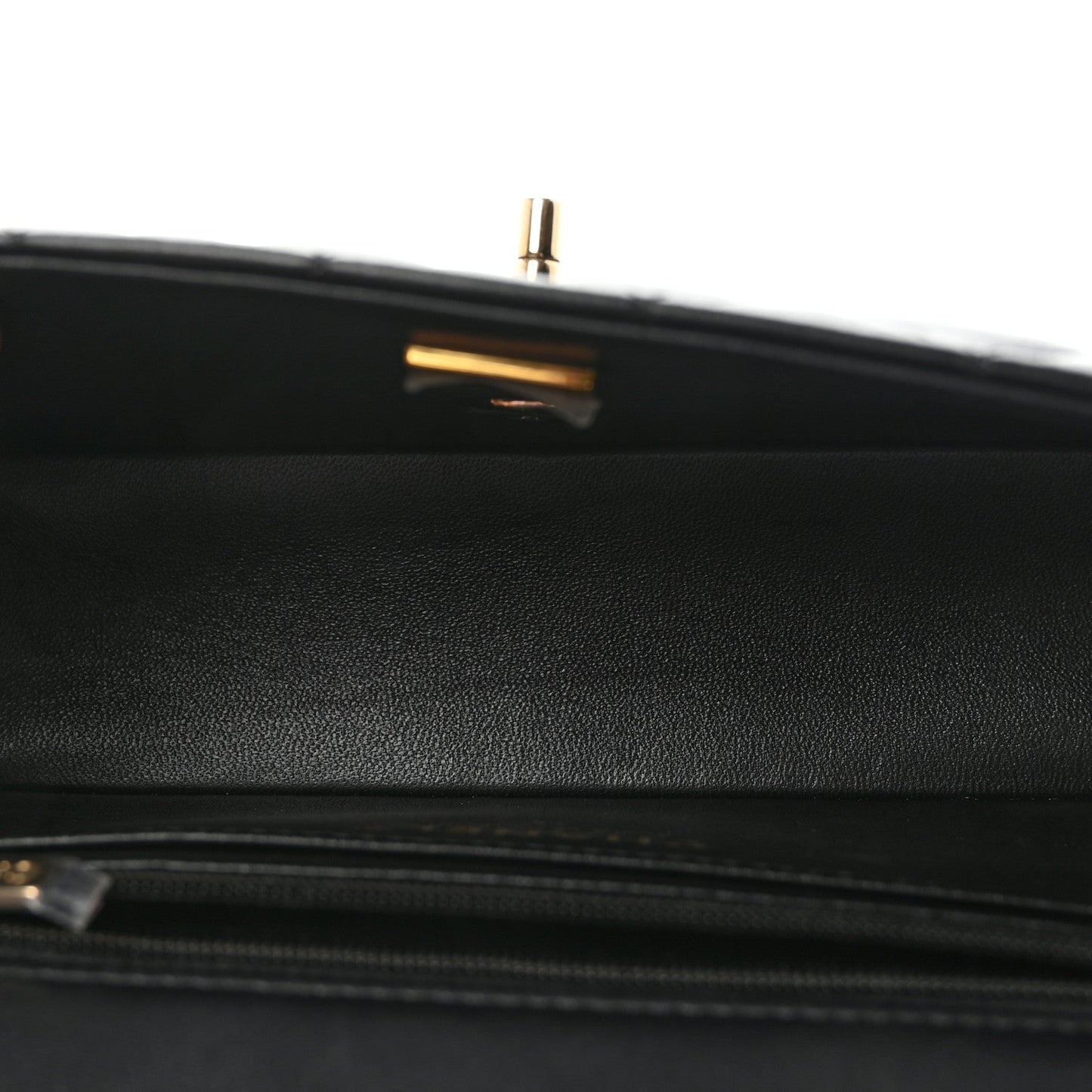 Lambskin Quilted Mini Rectangular Flap Black