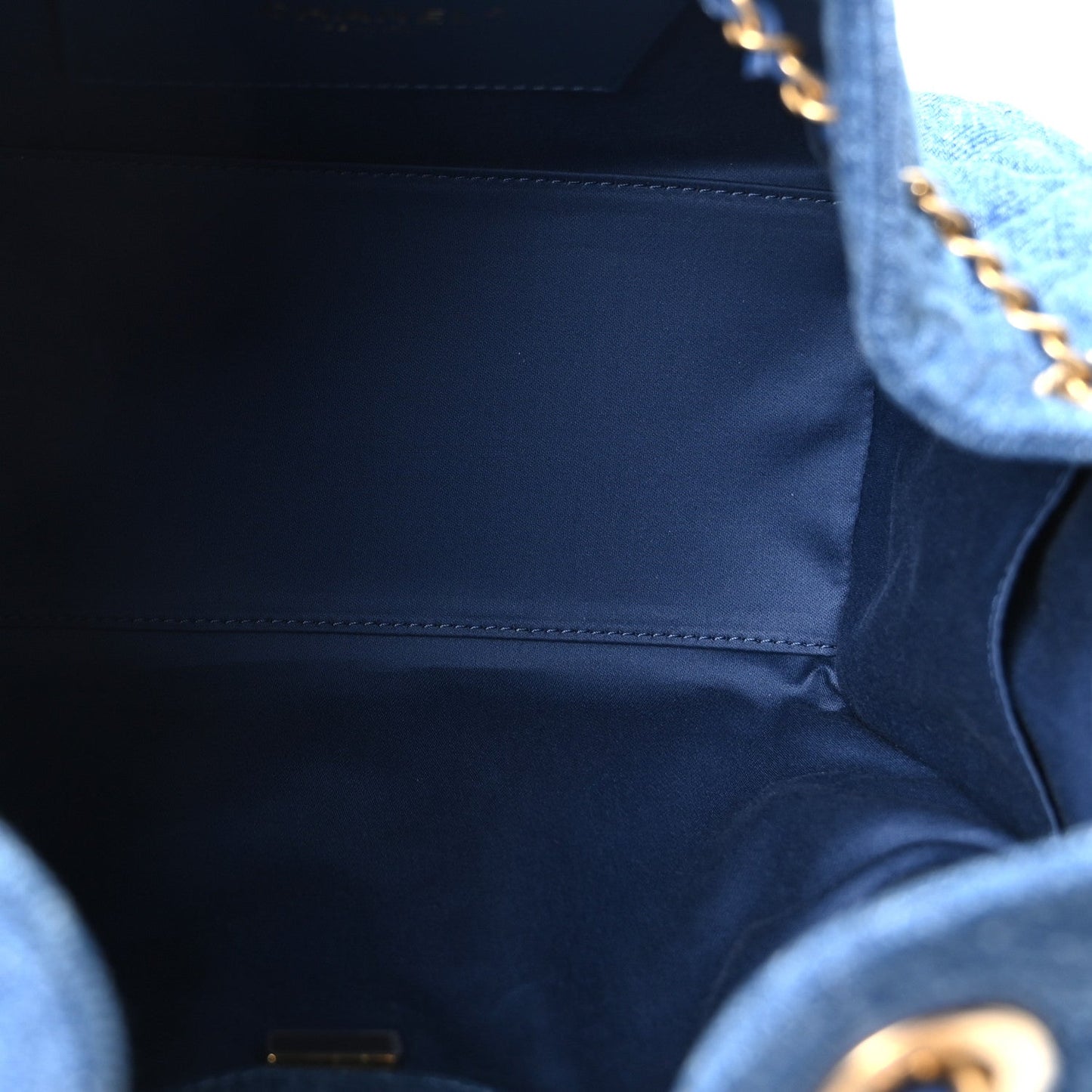 Washed Denim Quilted Small Chanel 25 Handbag Blue