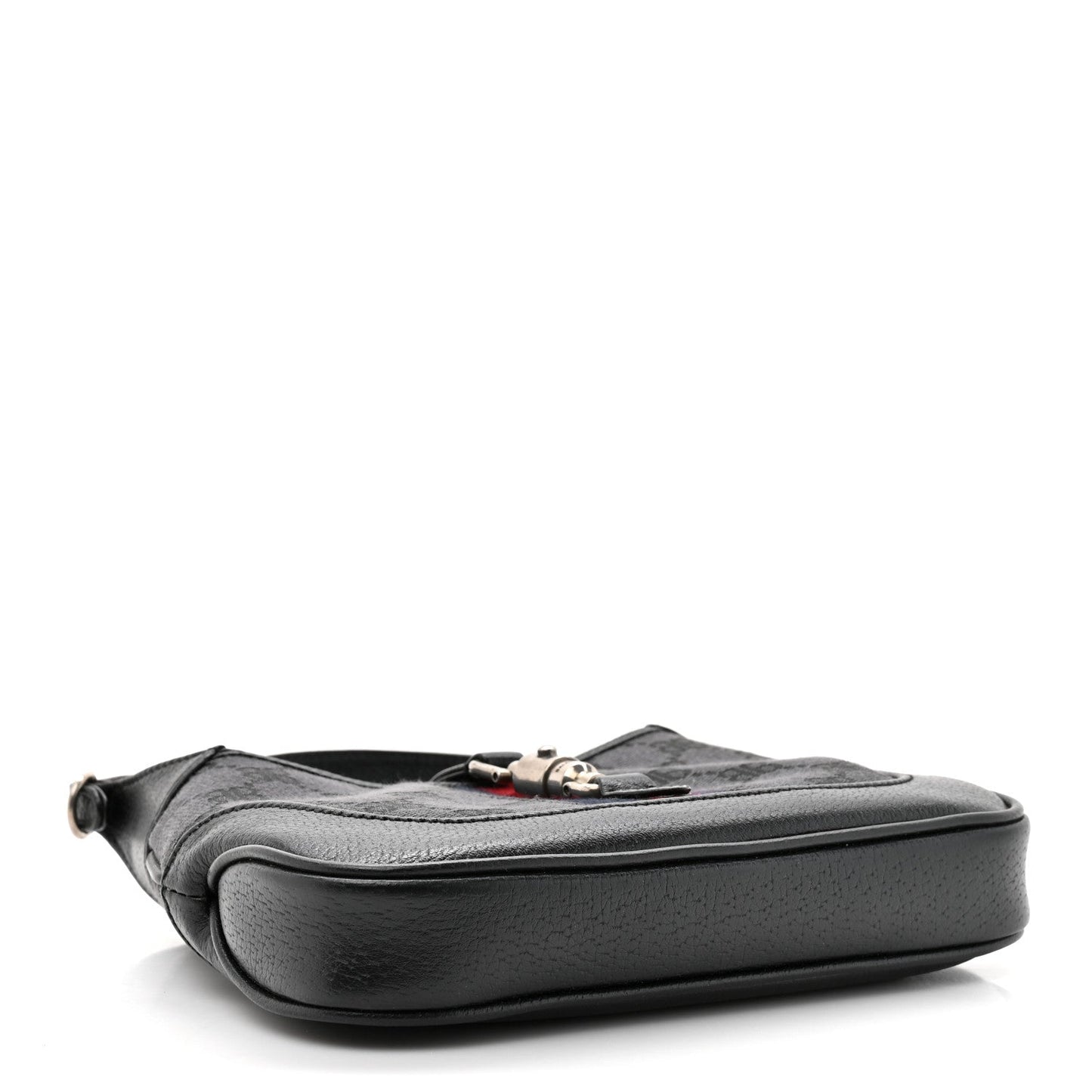 X BALENCIAGA BB Monogram Calfskin Web Mini Jackie 1961 Hobo Black
