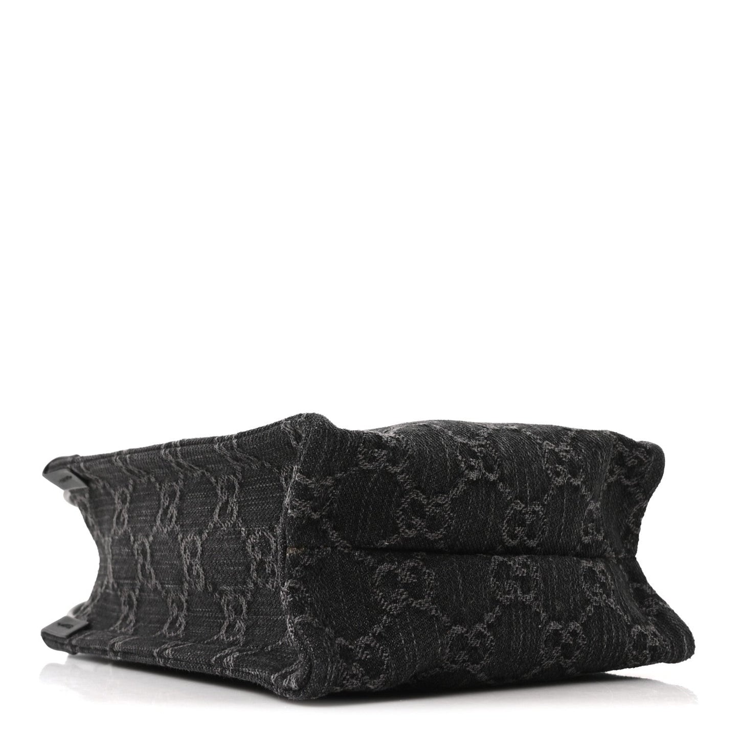 Denim GG Monogram Calfskin Mini Ophidia Tote Bag Black