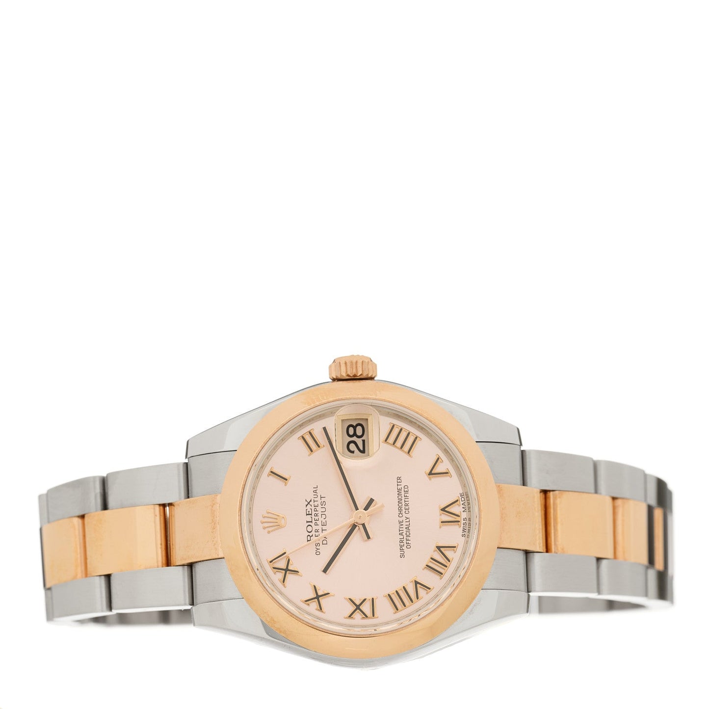 Stainless Steel 18K Everose 31mm Oyster Perpetual Datejust Watch Pink Roman 178241