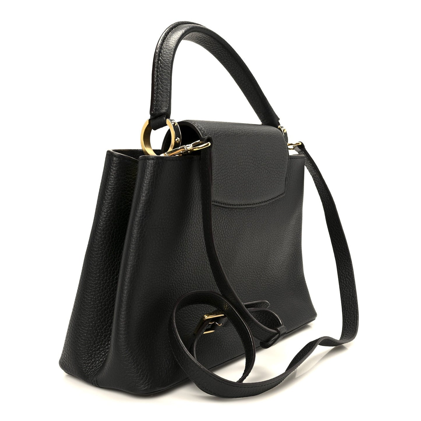 Taurillon Capucines PM Black Fuchsia