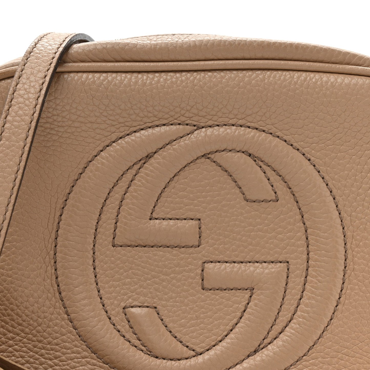 Pebbled Calfskin Small Soho Disco Bag Rose Beige