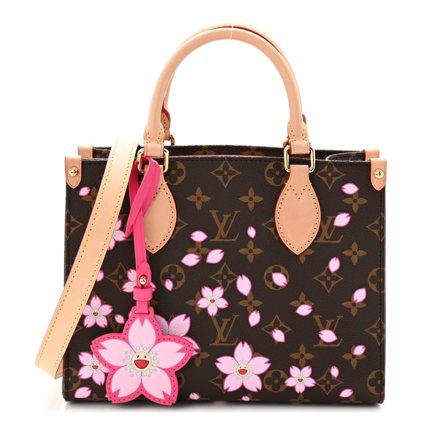 LV X TM Monogram Cherry Blossom Onthego PM Sakura Brown