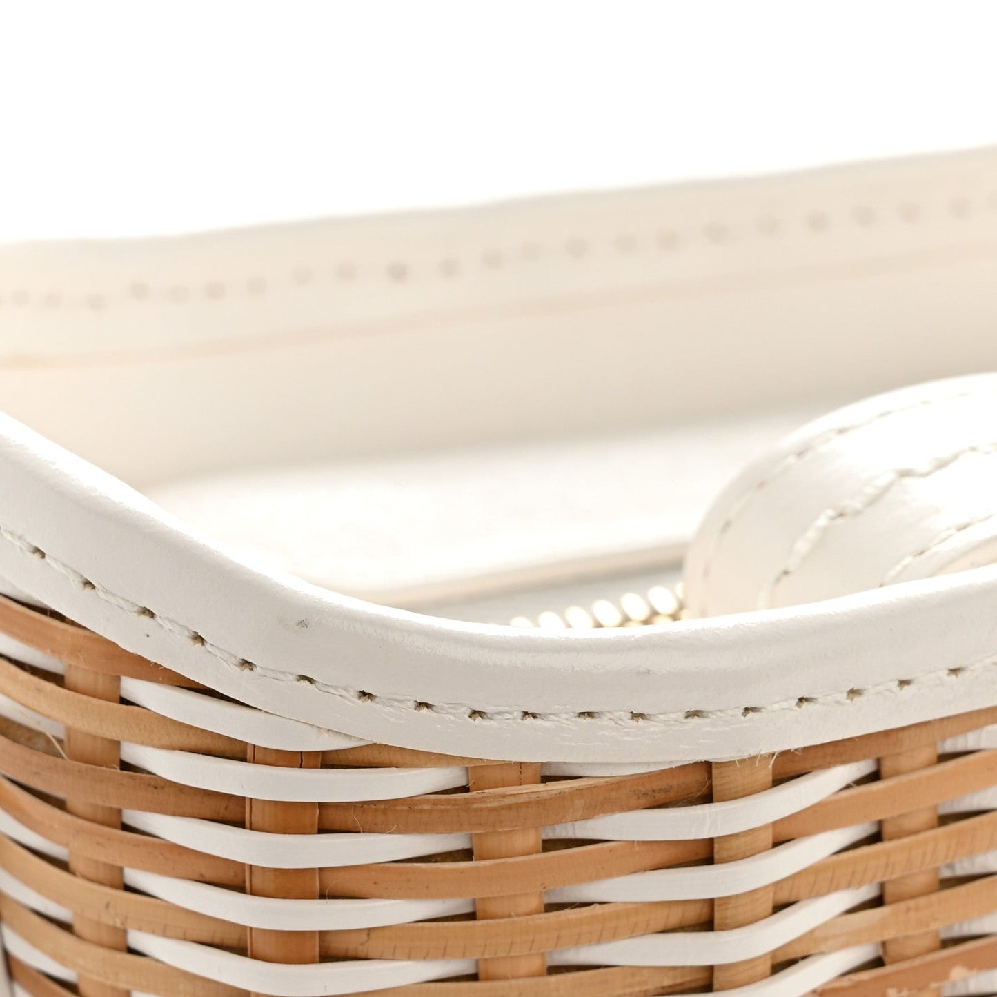 Rattan Calfskin Small Gabrielle Hobo Beige Ivory