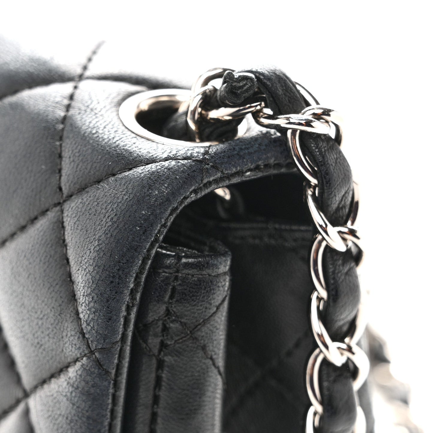 Lambskin Quilted Mini Square Flap Black