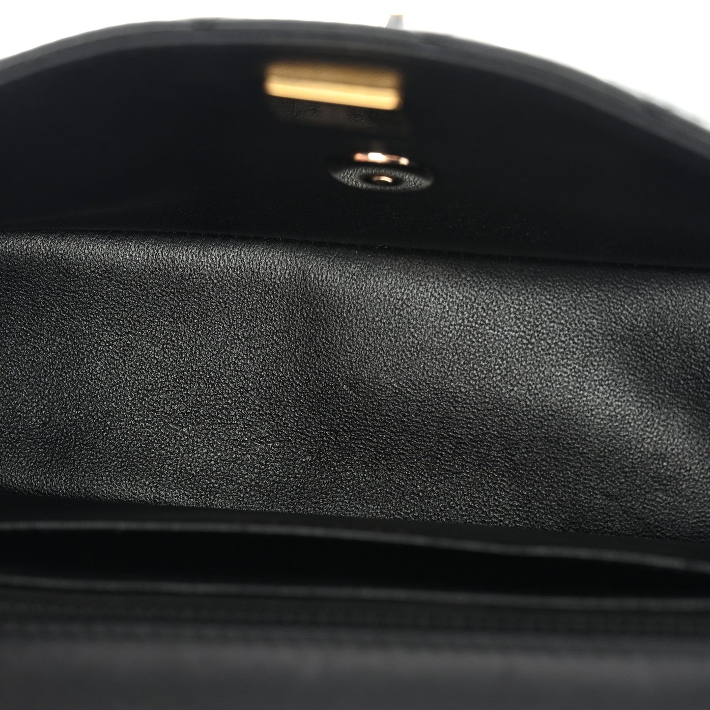Lambskin Quilted Mini Rectangular Flap Black
