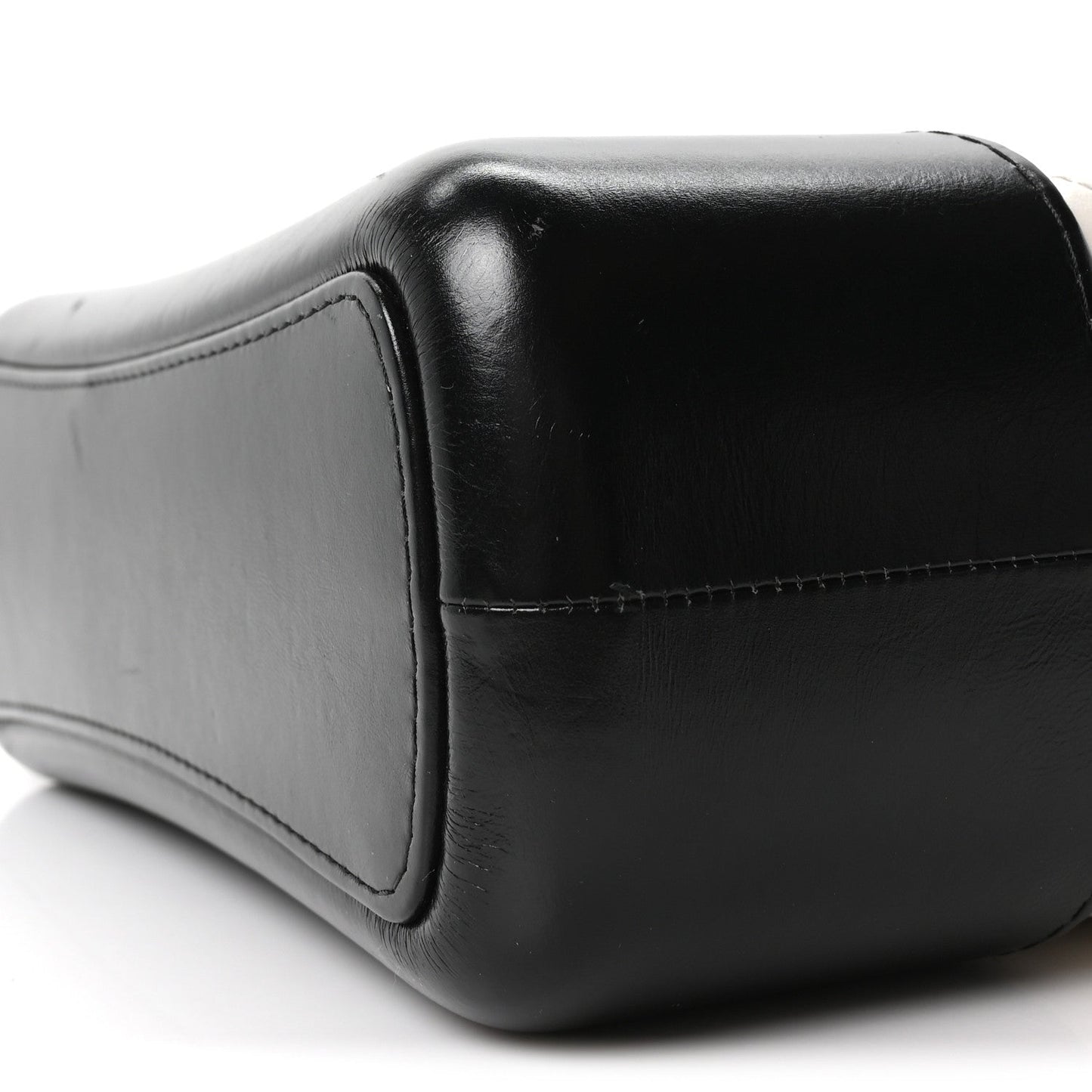 Aged Calfskin Quilted Medium Gabrielle Hobo Black White