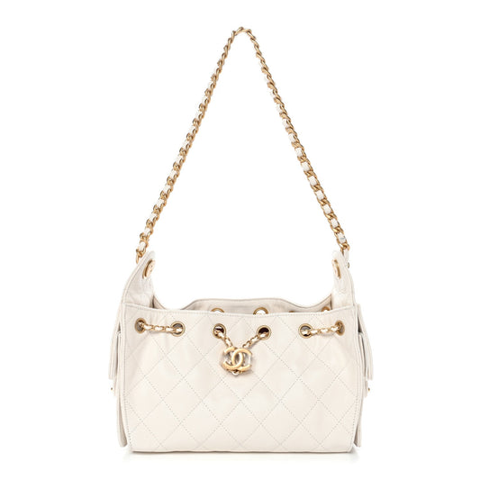 Caviar Quilted Mini Chanel 25 Handbag White