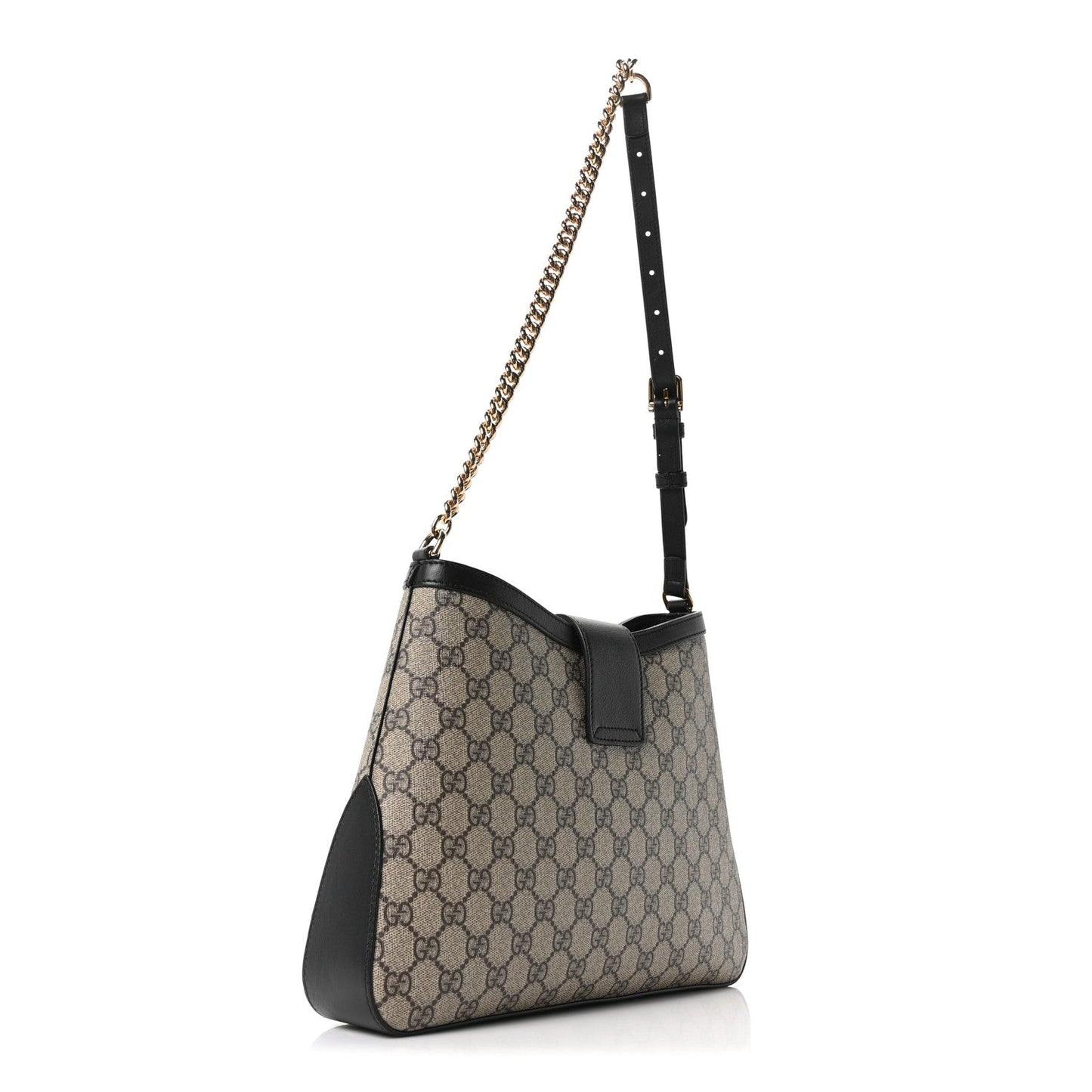 GG Supreme Monogram Medium Padlock Shoulder Bag Black