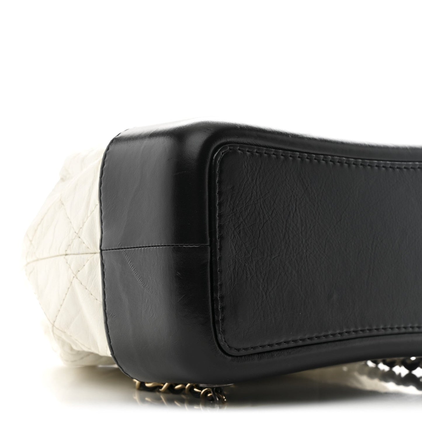 Aged Calfskin Quilted Small Gabrielle Backpack Black White