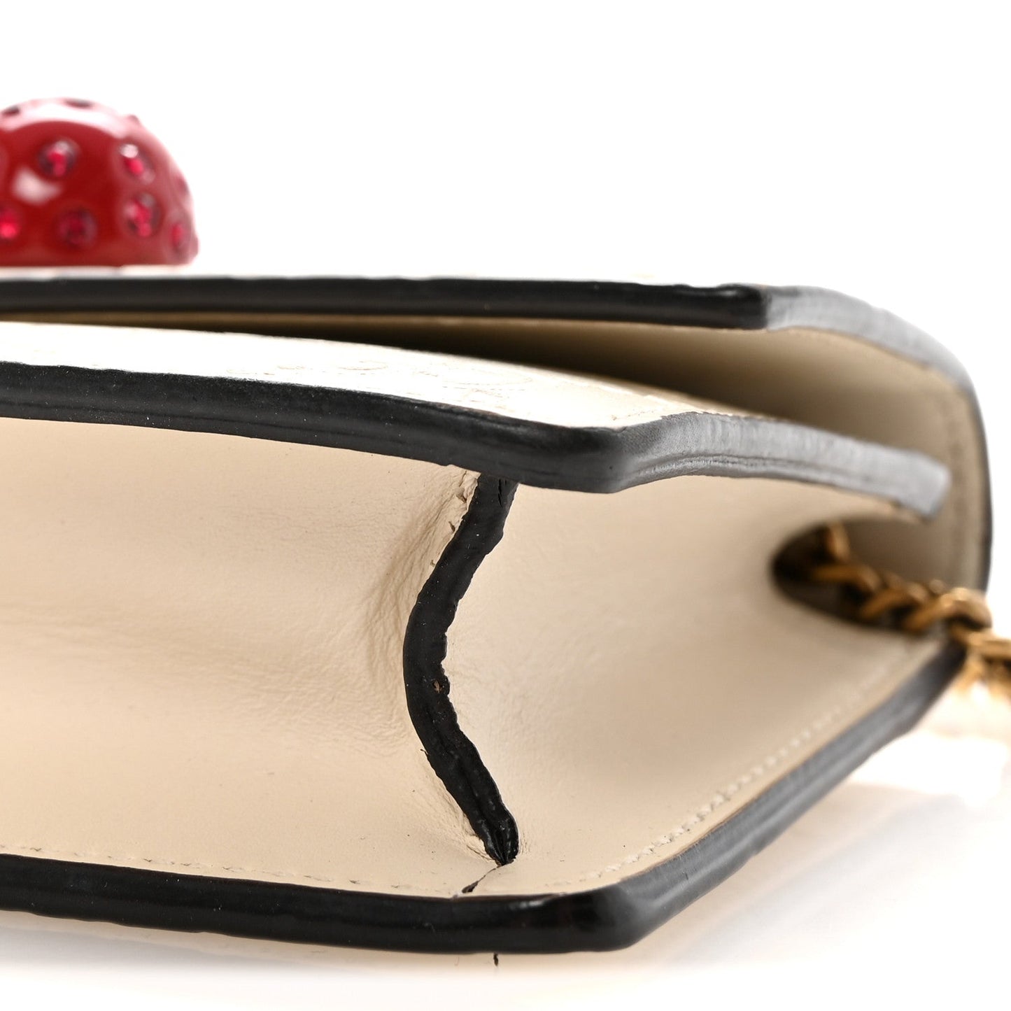 Guccissima Mini Cherry Chain Bag White