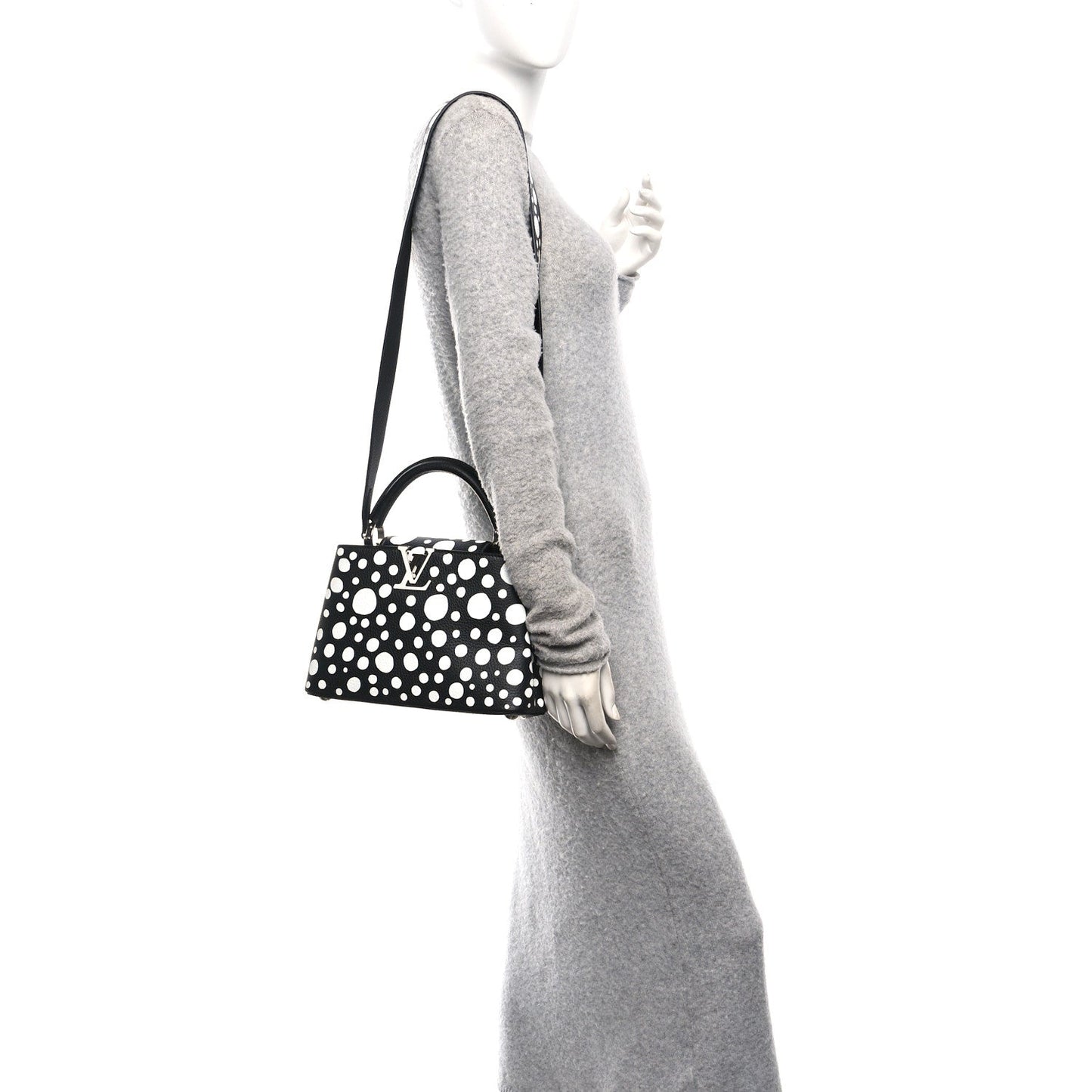 LV X YK Taurillon Capucines BB Black White