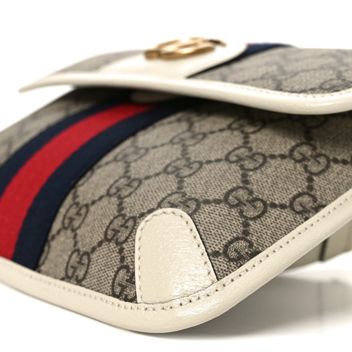 GG Supreme Monogram Web Small Ophidia Belt Bag 85 34 Beige Ebony White