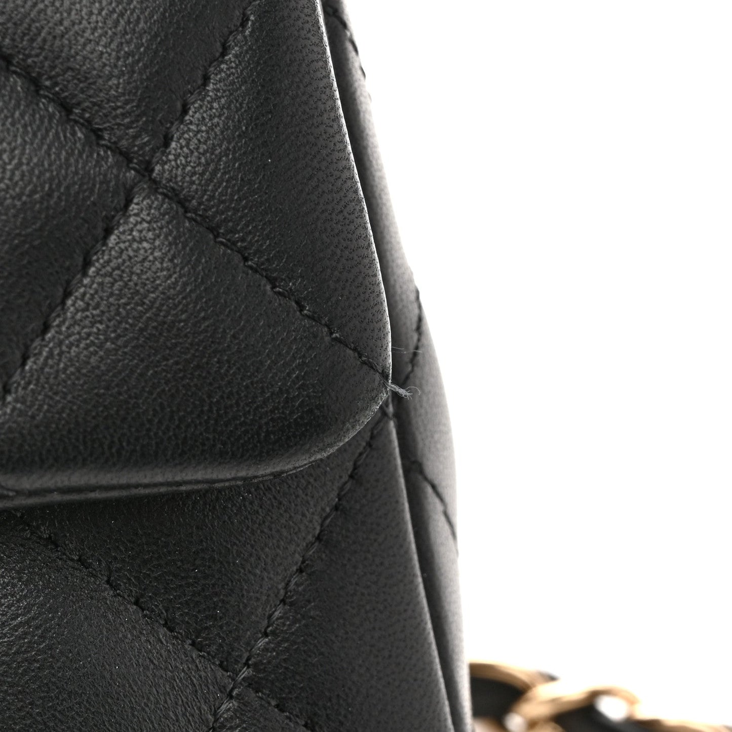 Lambskin Quilted Mini Rectangular Flap Black White