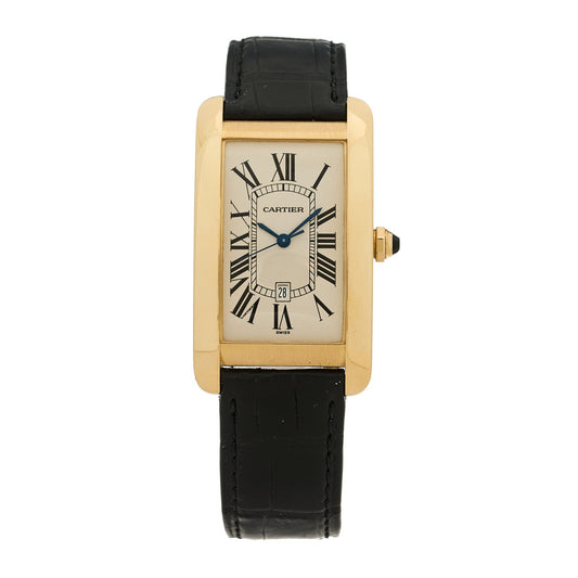 18K Yellow Gold Alligator 26mm Tank Americaine Automatic Watch