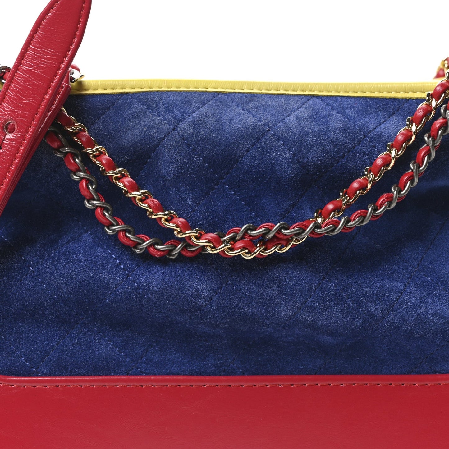 Suede Calfskin Quilted Medium Gabrielle Hobo Red Blue Yellow