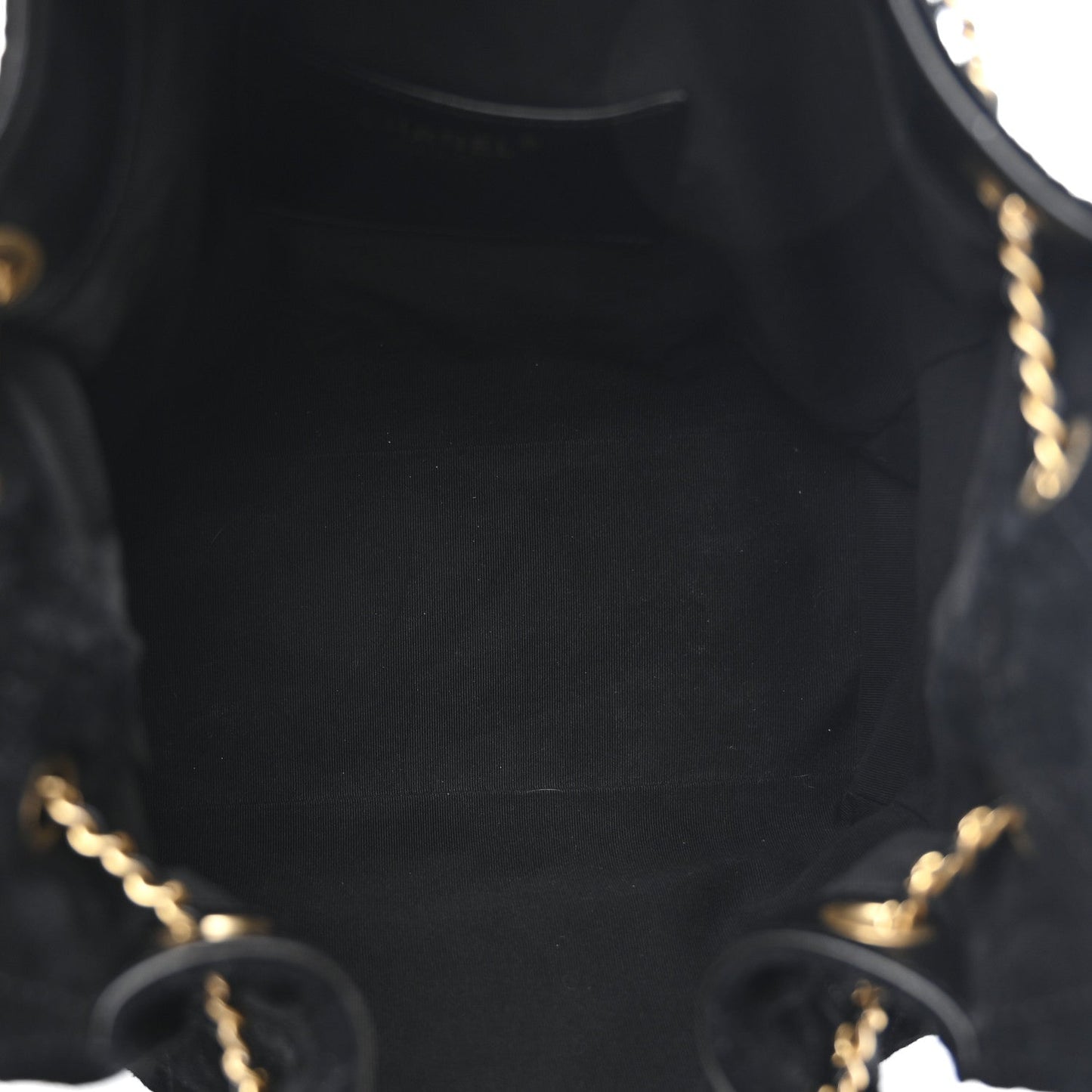 Suede Quilted Medium Chanel 25 Handbag Black