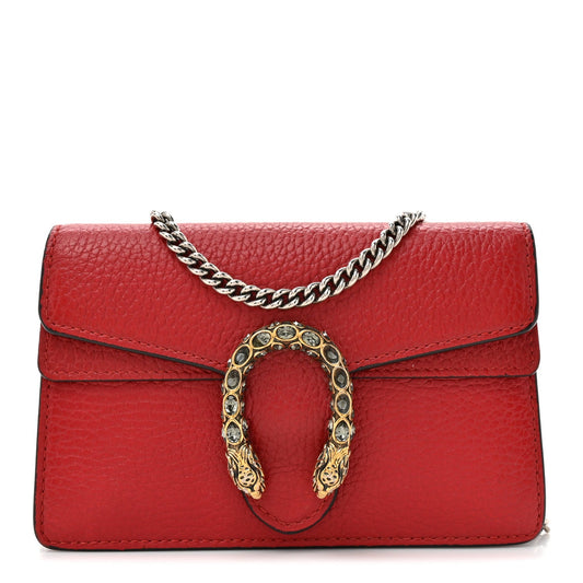 Calfskin Super Mini Dionysus Shoulder Bag Hibiscus Red
