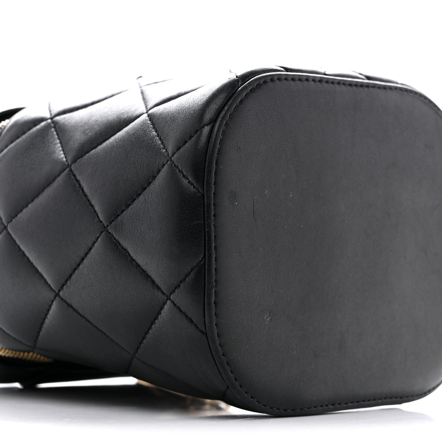 Lambskin Quilted Trendy Vanity Case Black