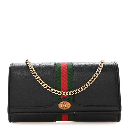 Dollar Calfskin Web Ophidia Wallet On Chain Black