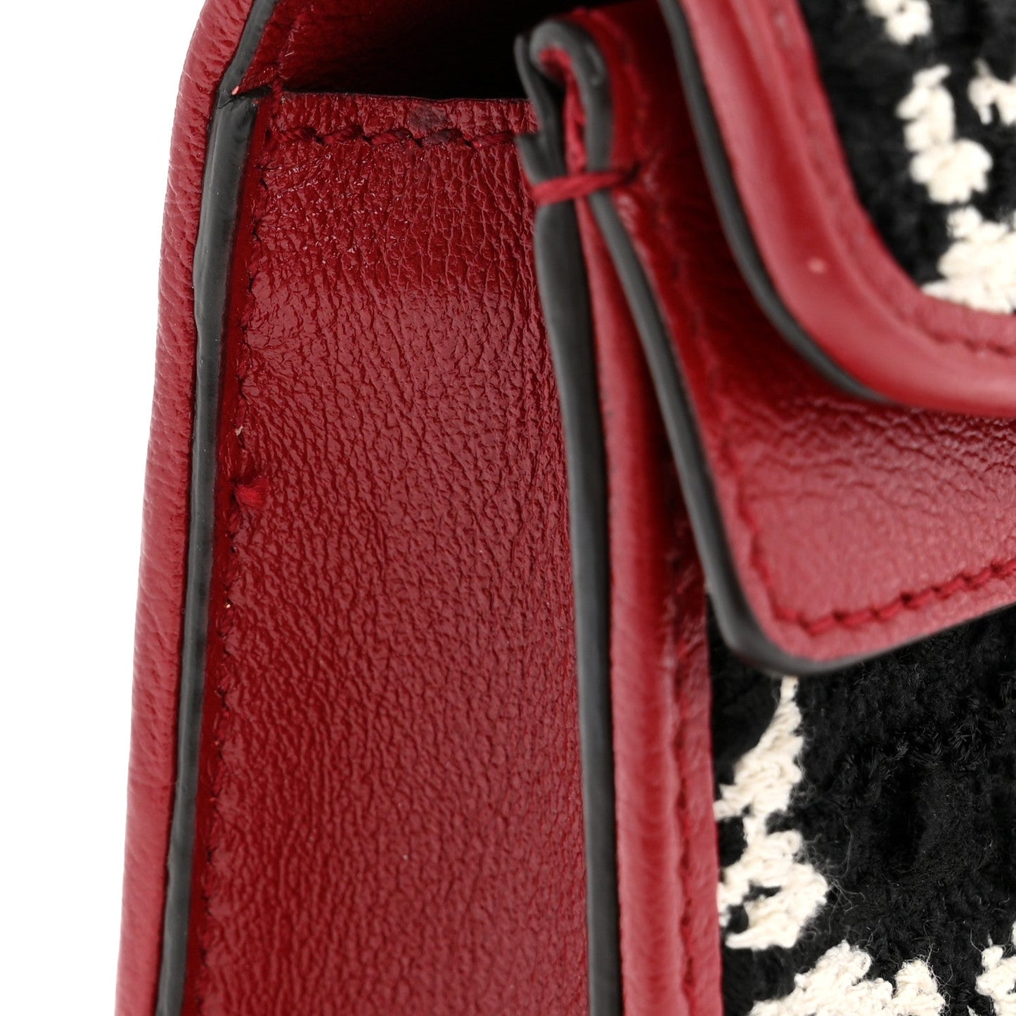 Tweed GG Monogram Super Mini Dionysus Shoulder Bag Black White Romantic Cherry