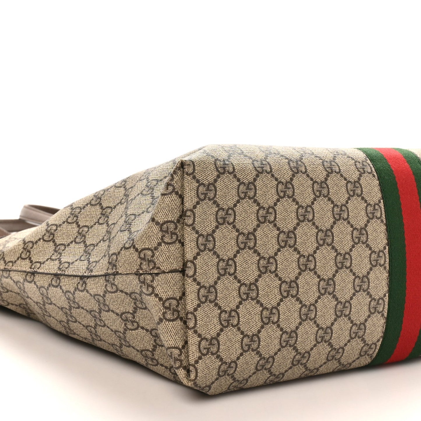 GG Supreme Monogram Medium Ophidia Shopping Tote Brown