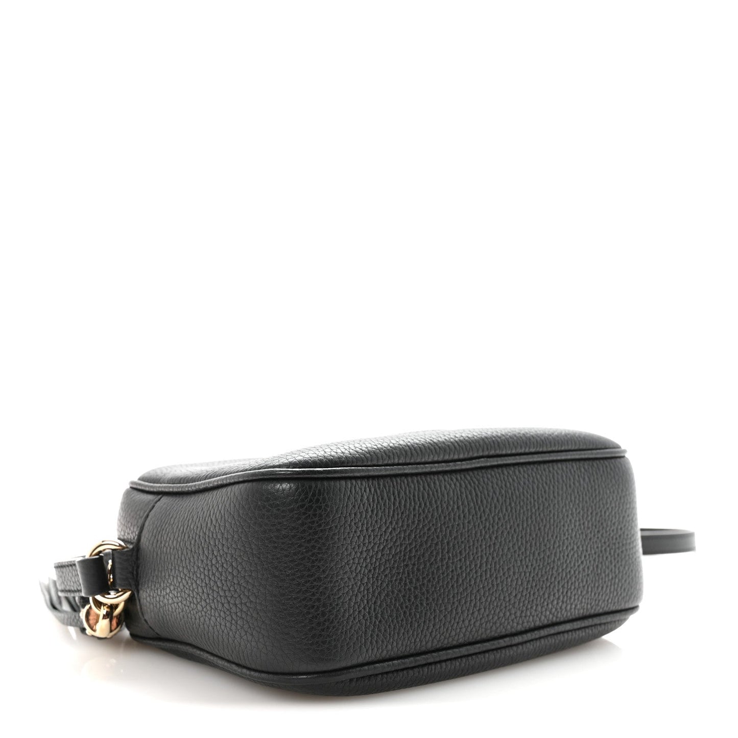 Pebbled Calfskin Small Soho Disco Bag Black