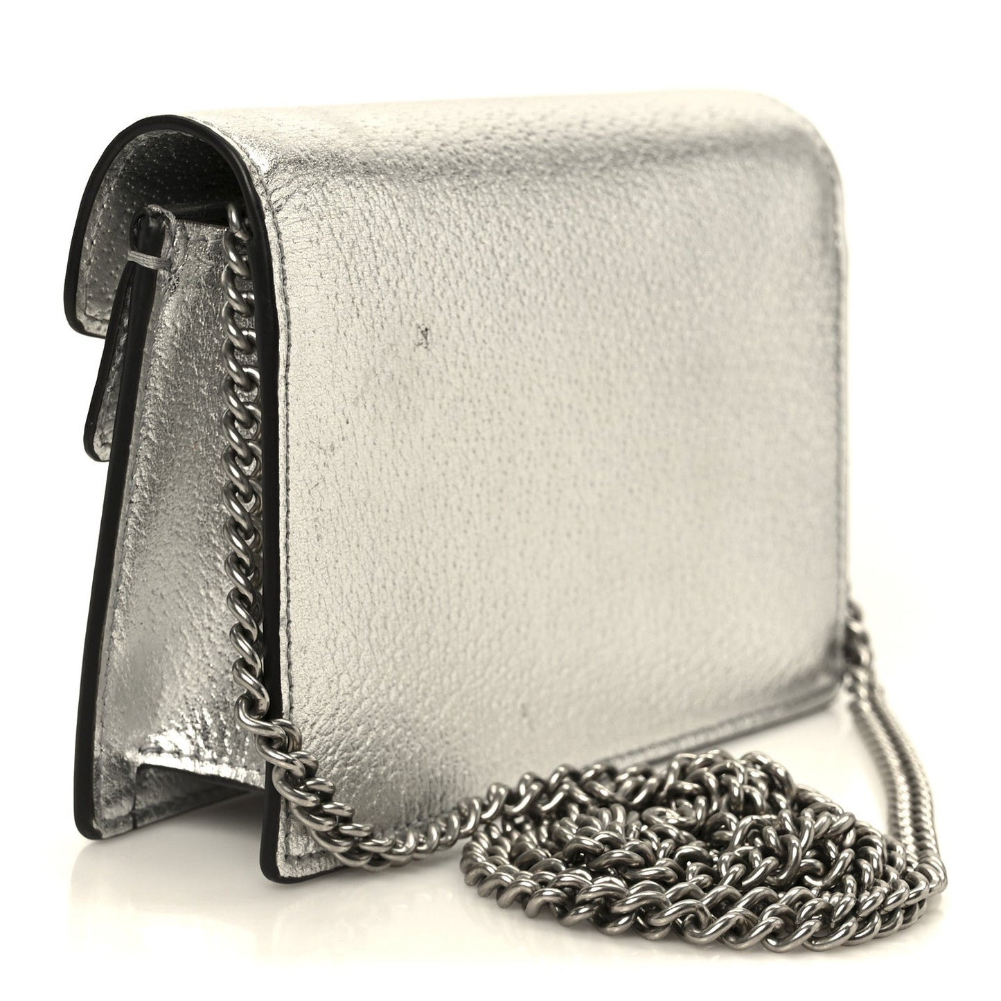 Metallic Calfskin Super Mini Dionysus Shoulder Bag Silver