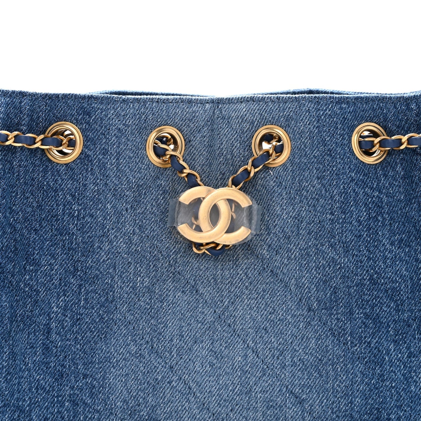 Washed Denim Quilted Mini Chanel 25 Handbag Blue