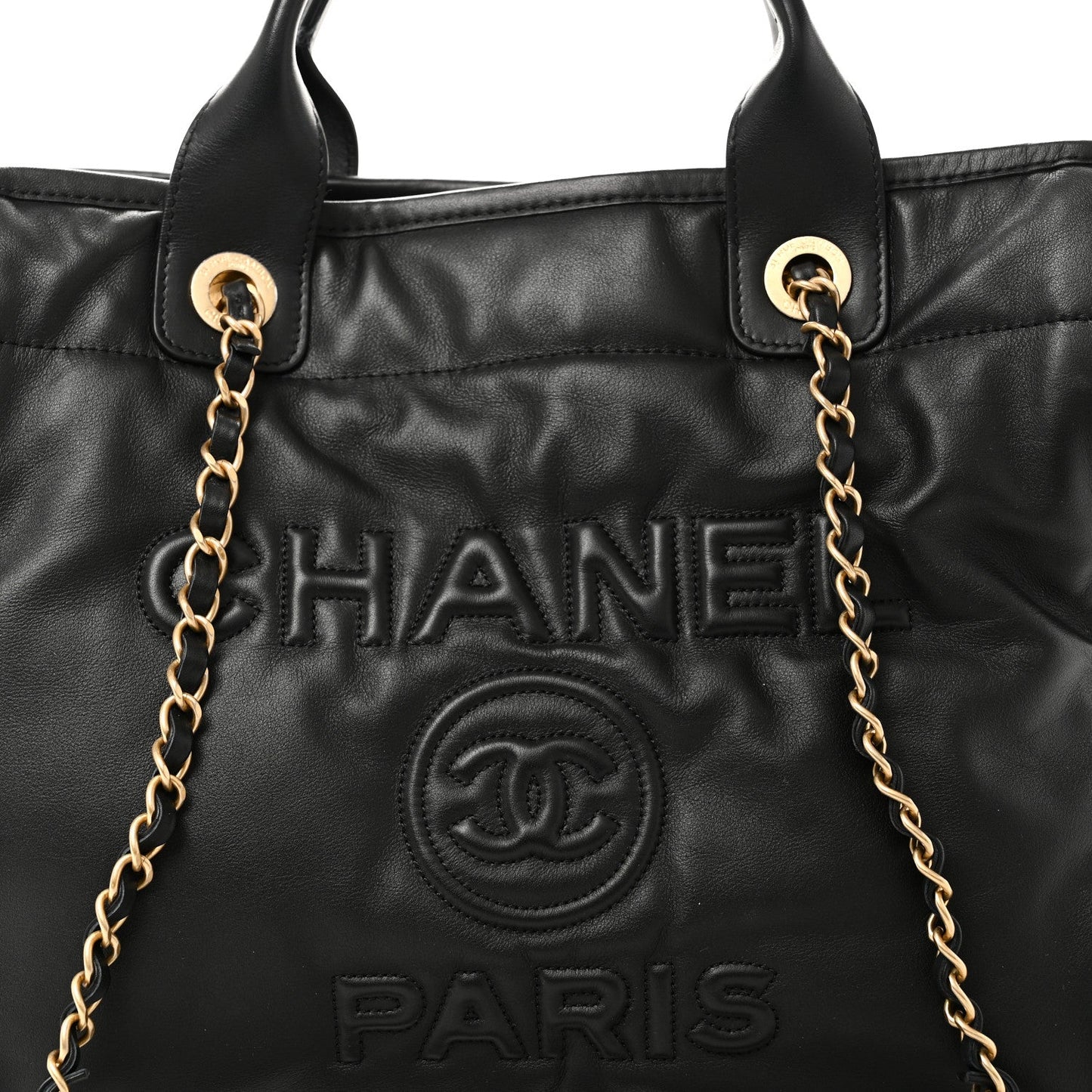 Calfskin Small Deauville Tote Black