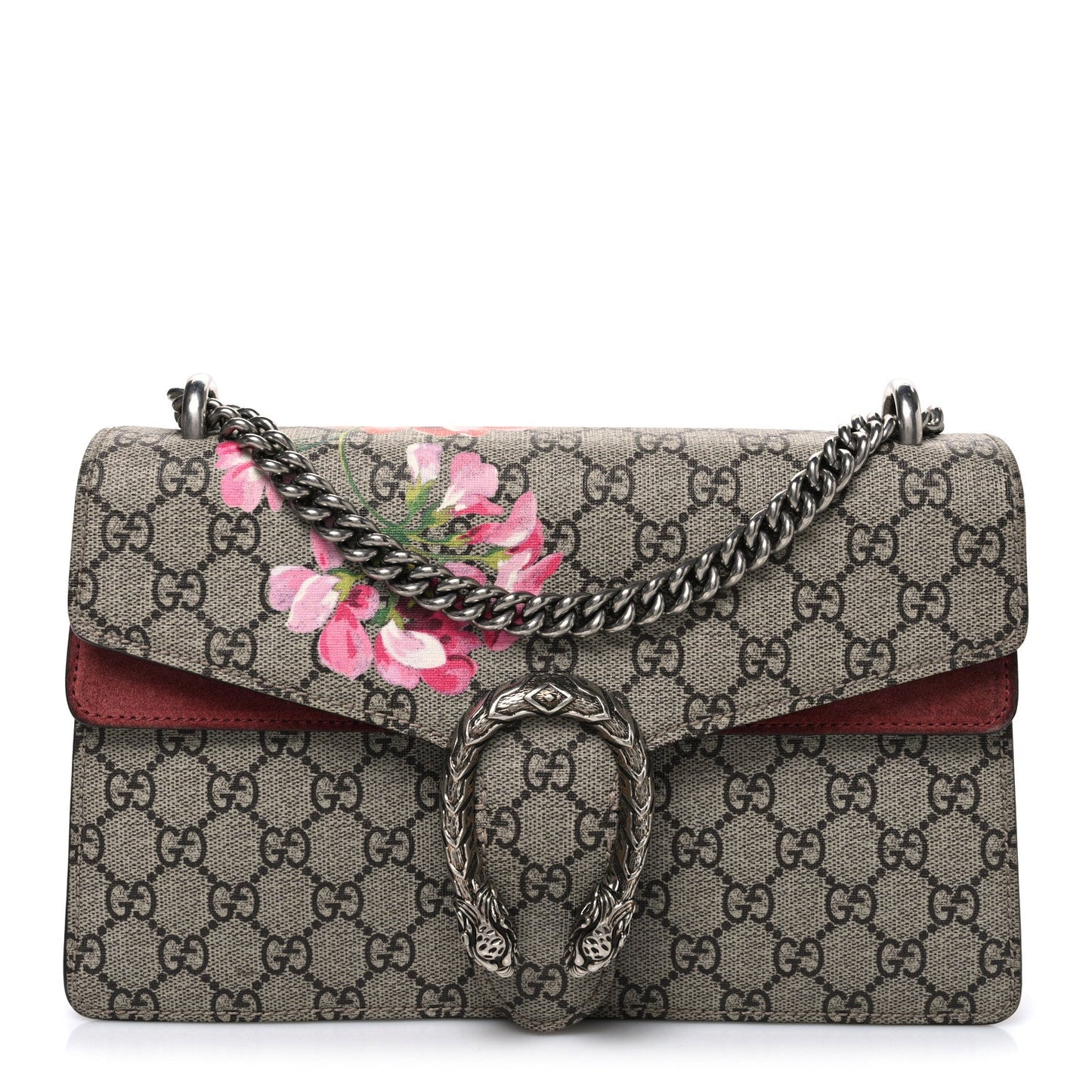 GG Supreme Monogram Blooms Small Dionysus Shoulder Bag Beige Multicolor Dry Rose