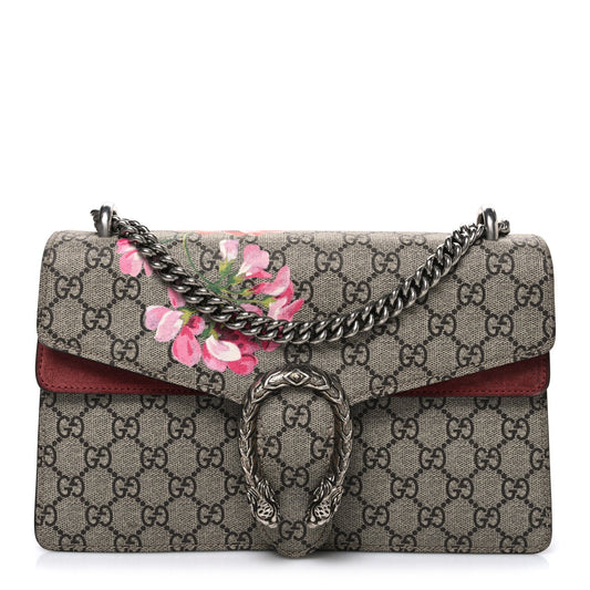 GG Supreme Monogram Blooms Small Dionysus Shoulder Bag Beige Multicolor Dry Rose
