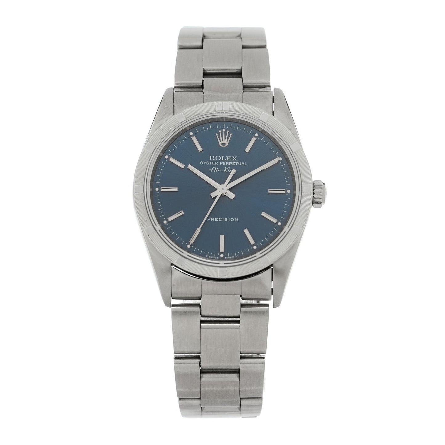 Stainless Steel 34mm Oyster Perpetual Air-King Precision Watch Blue 14010