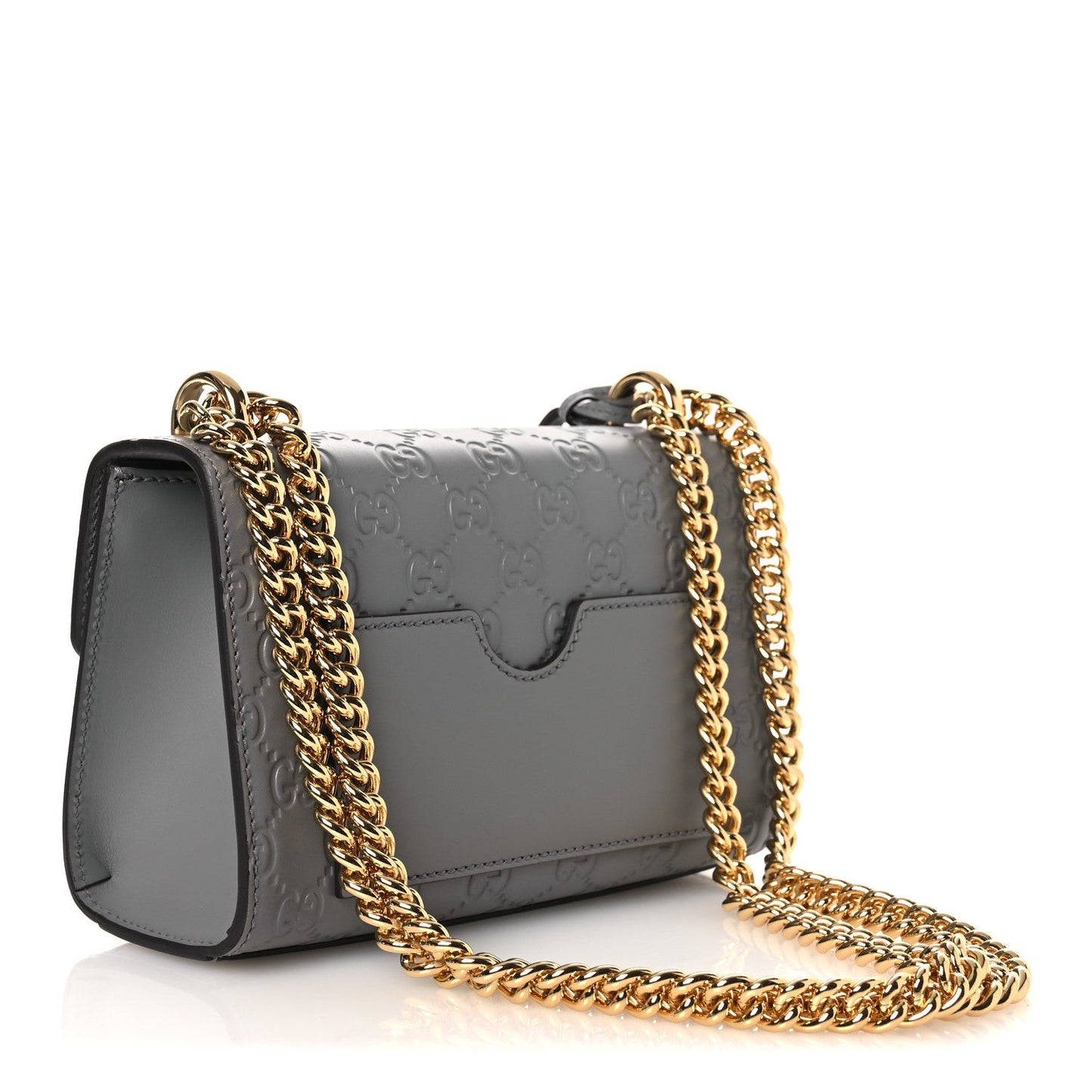Guccissima Small Padlock Shoulder Bag Grey