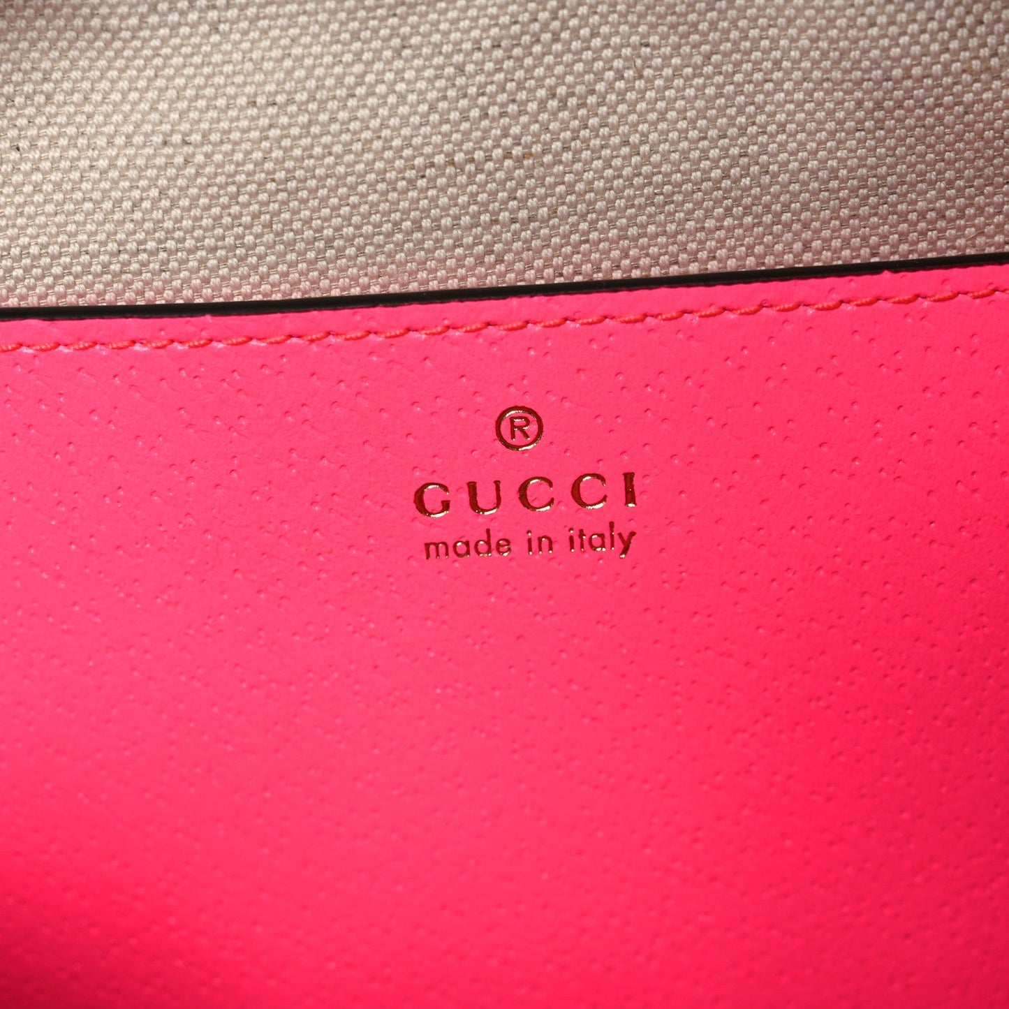 GG Supreme Monogram Textured Dollar Calfskin Web Ophidia Small Crossbody Bag Beige Ebony Fuchsia