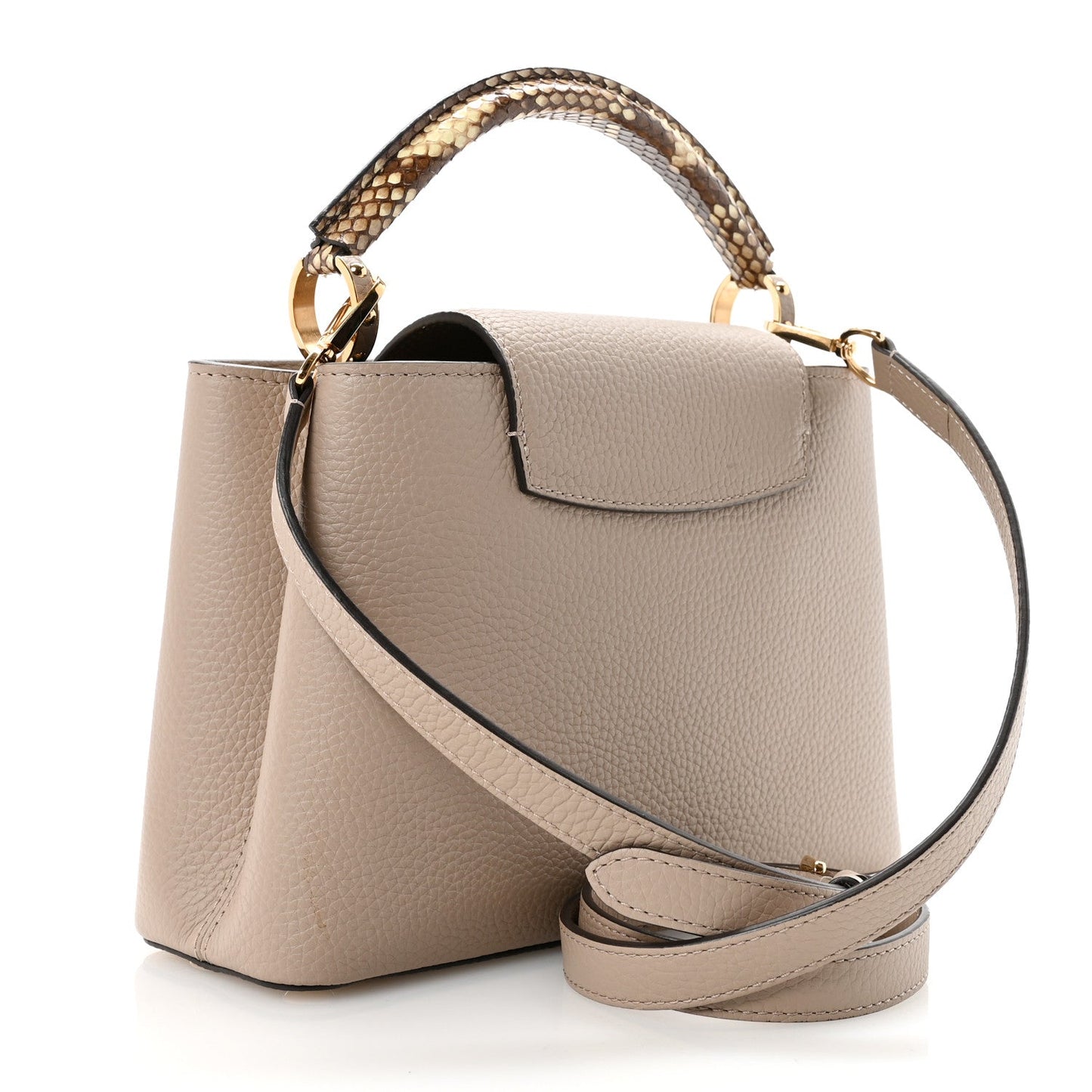 Taurillon Snakeskin Capucines BB Galet