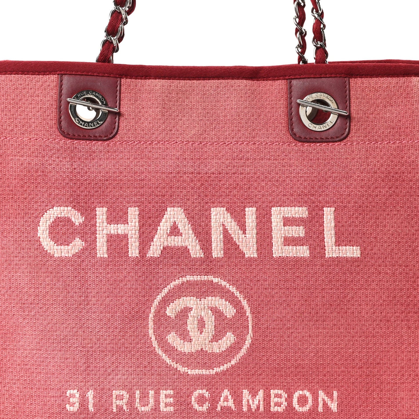 Canvas Small Deauville Tote Red