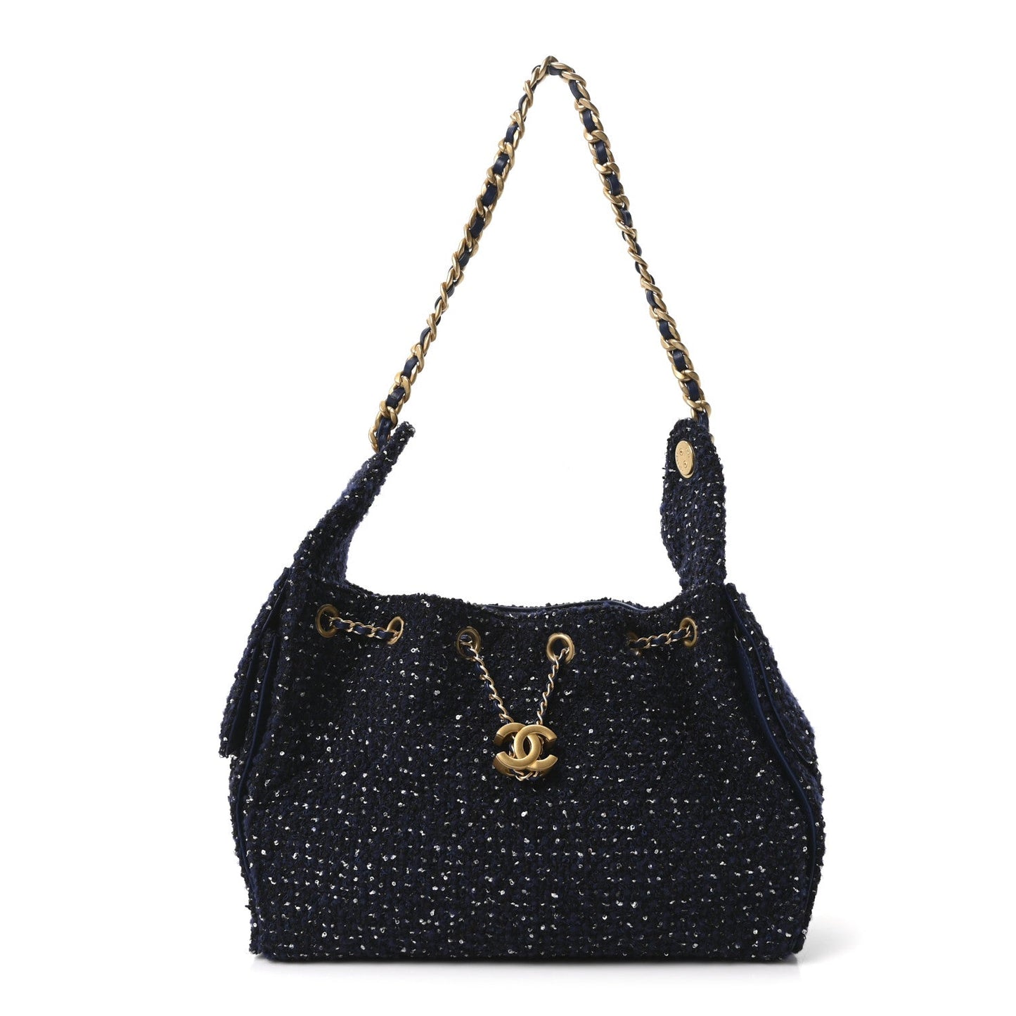 Tweed Quilted Small Chanel 25 Handbag Blue