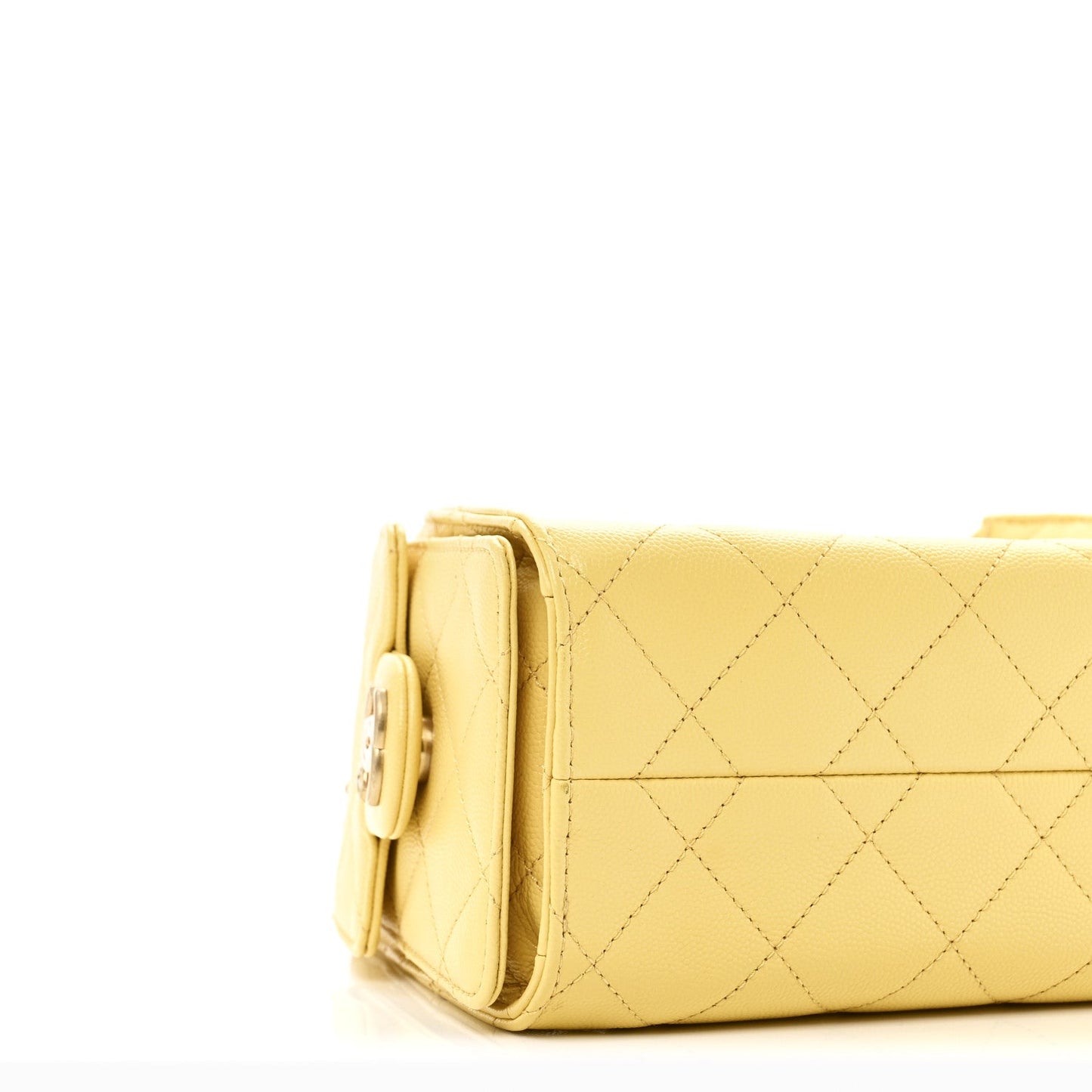 Caviar Quilted Mini Chanel 25 Handbag Yellow