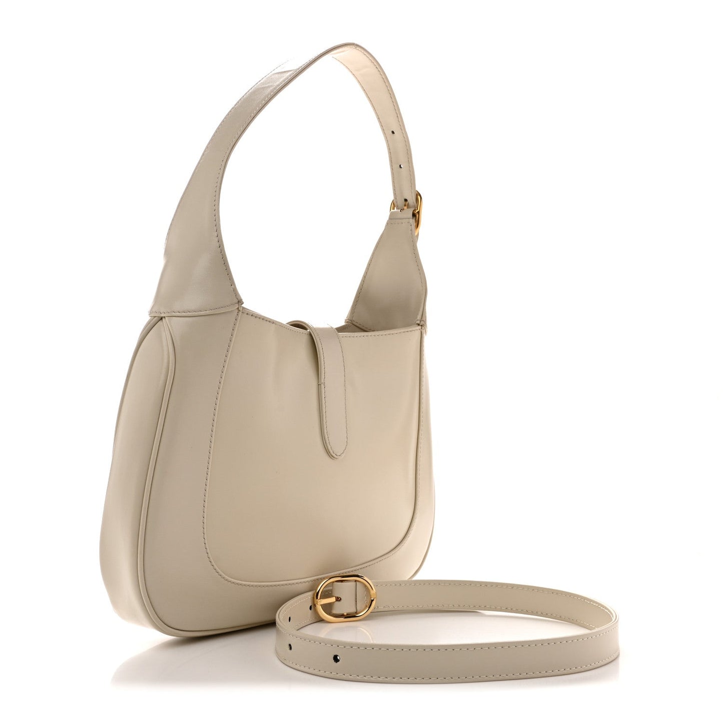 Boarded Dyana Lux Calfskin Small Jackie 1961 Hobo Mystic White