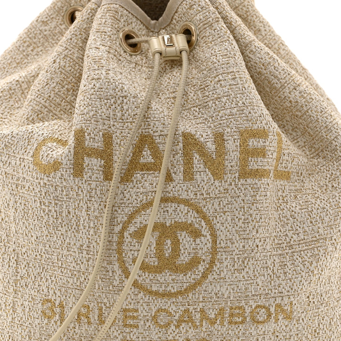 Canvas Large Deauville Backpack Light Beige