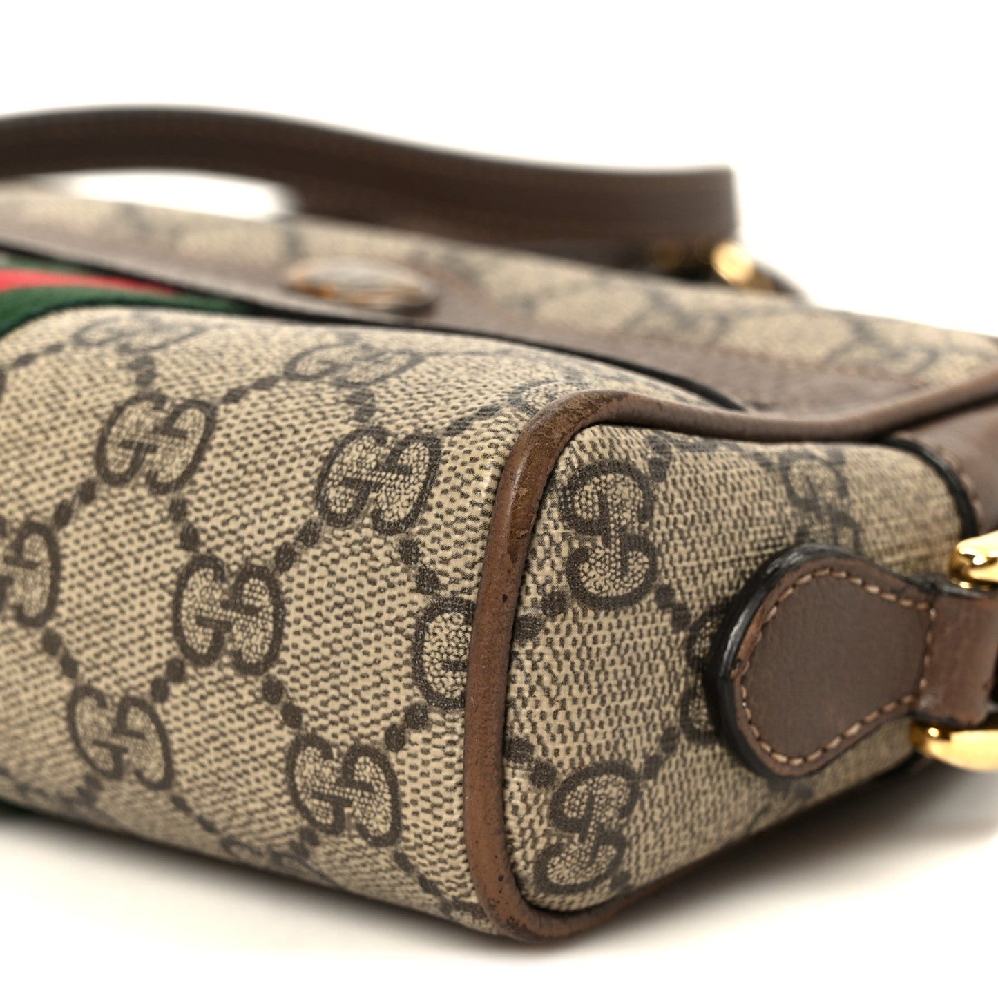GG Supreme Monogram Web Mini Ophidia Shoulder Bag Brown