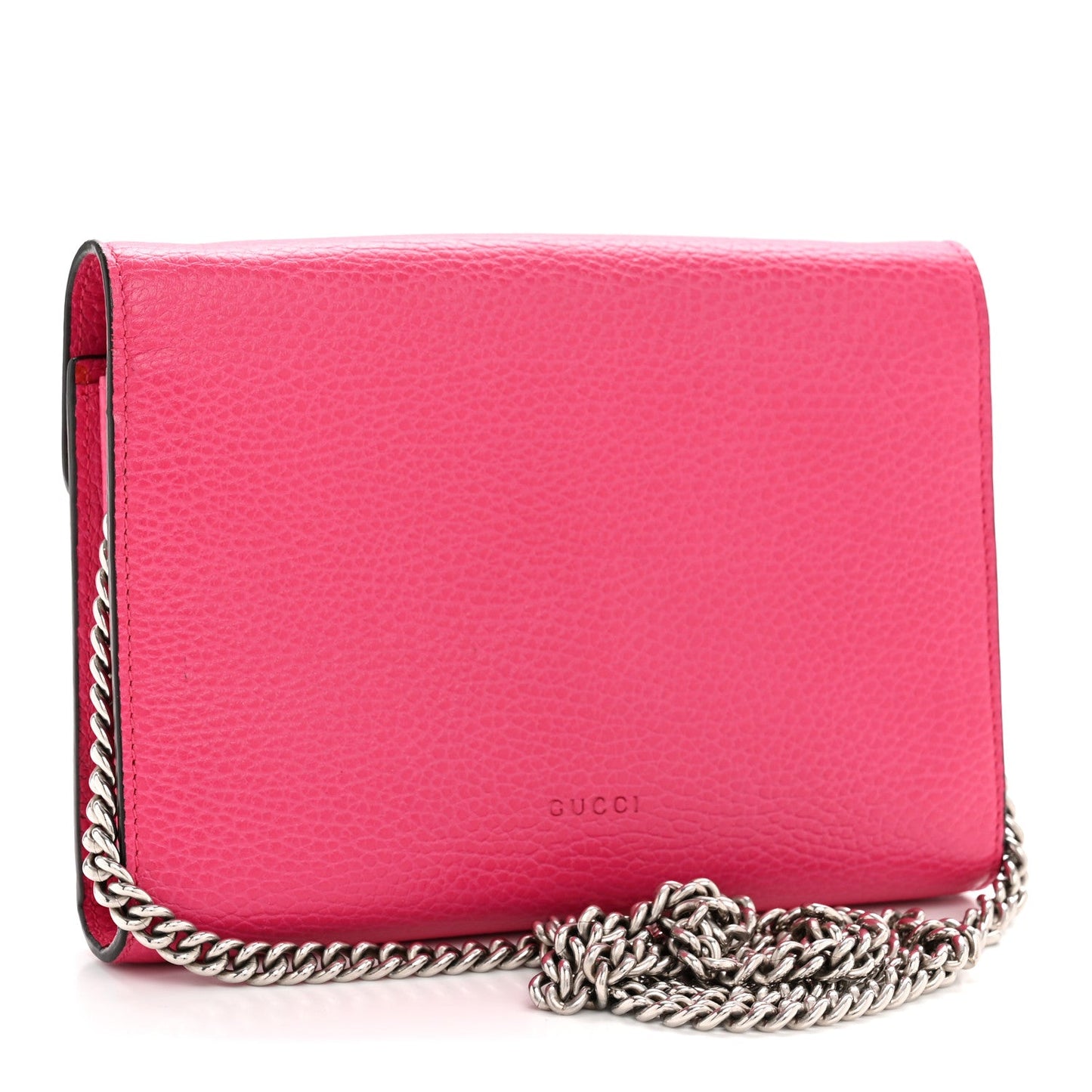 Dollar Calfskin Crystal Mini Dionysus Chain Wallet Box Pink