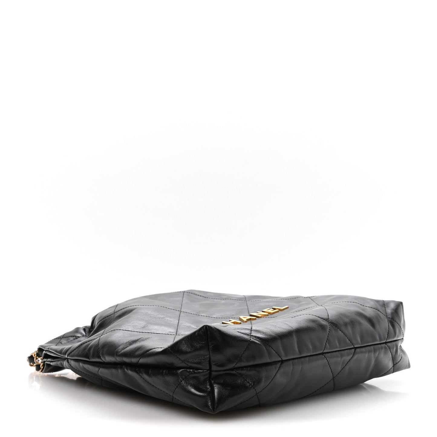 Shiny Calfskin Quilted Small Chanel 22 Black